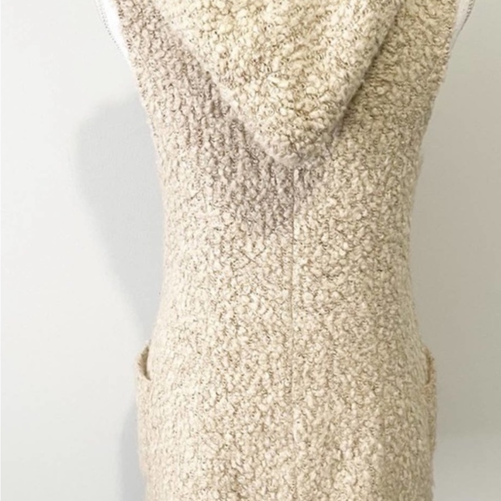 Miss me tan wool vest cowl neck hooded size small button pockets - Picture 7 of 8